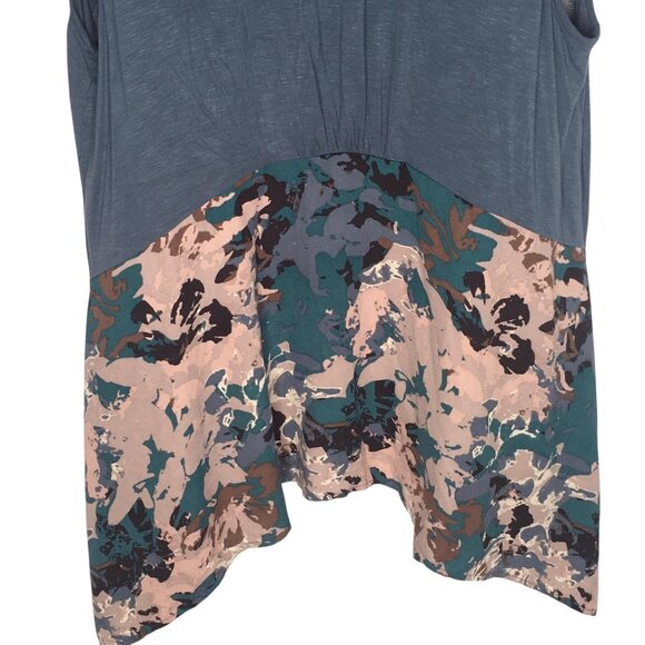 LOGO Lori Goldstein Cardigan Vest Womens XL Blue Abstract Open Front Waterfall - Picture 5 of 14